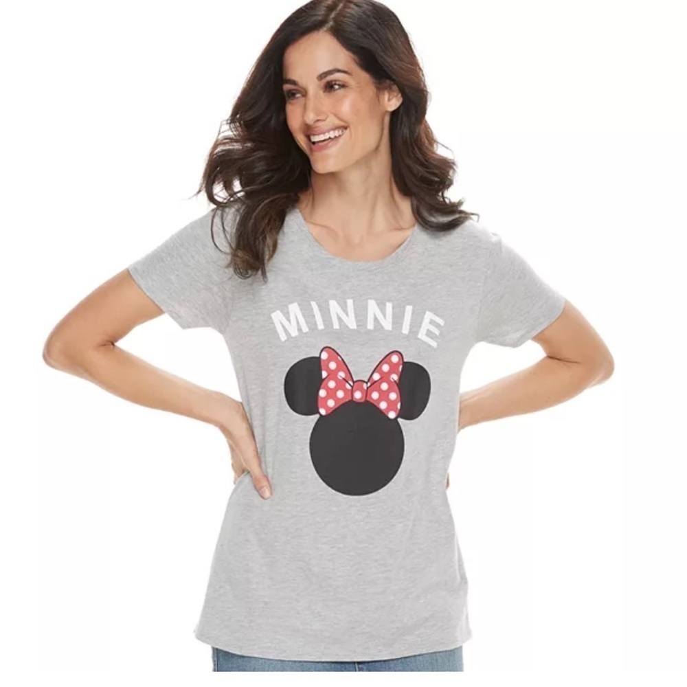 Disney Gray Minnie Mouse Short Sleeve Tee